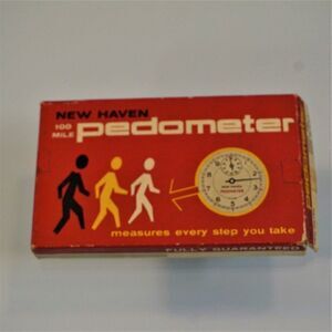 Vintage EMPTY Pedometer Box Plus Manual Model 230 Made In USA Prop Empty Box